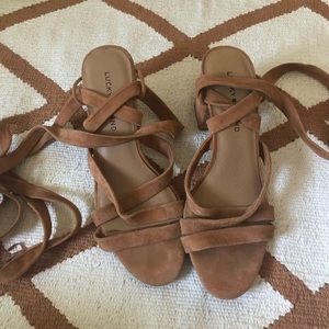 Lucky Brand Shoes - Lucky Brand Suede Lace Up Chunky Heels Lucky Brand Shoes - Lucky Brand Suede Lace Up Chunky Heels